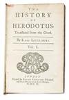 HERODOTUS. The History of Herodotus. Translated from the Greek. By Isaac Littlebury. 2 vols. 1709. W. H. D. Rouses set.